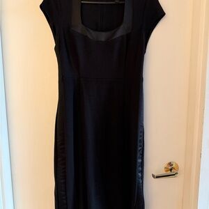 Banana Republic Black Sheath Dress with Cap Sleeves
